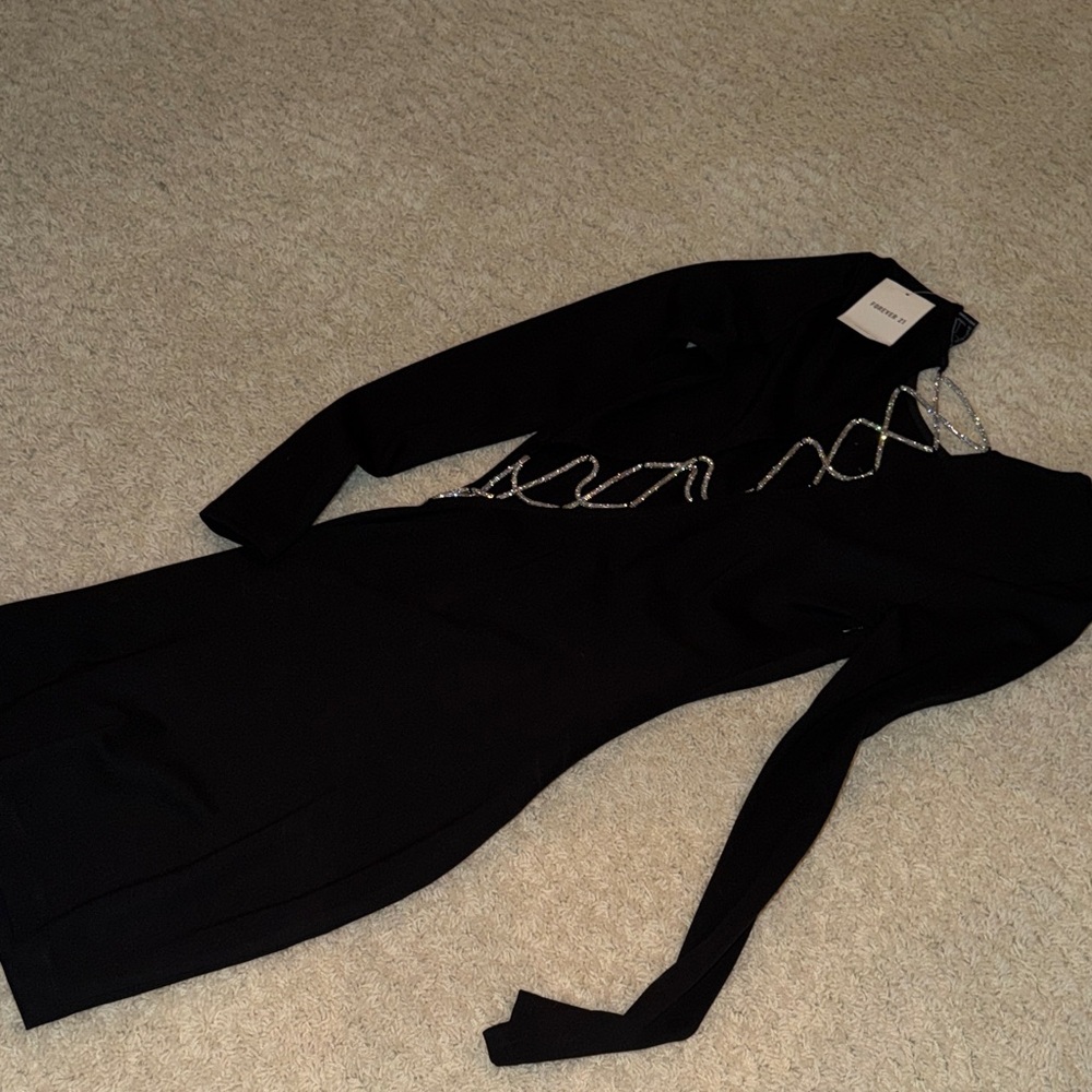 Forever 21 Black Dress with Chain Accent